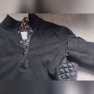 Tommy Bahama Black Quilted Sweater Sz M